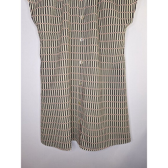 THML Faith Button Up Striped Mini Dress Size L Knee Length Hippie Boho Western - Picture 7 of 12